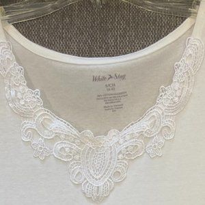 White Stag Tank Top Lace Detail Women's Size 4-6